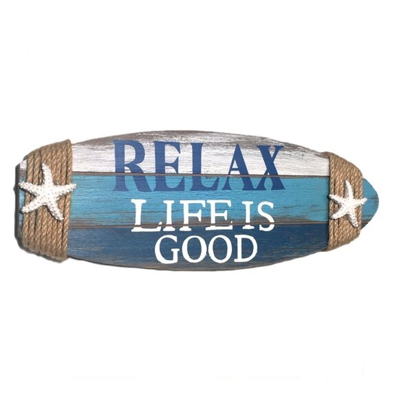 🛑 Beachcombers RELAX LIFE IS GOOD ➕🆒 WALL ART Starfish SIGN Plaque 💸BUY NOW‼️ - Picture 8 of 16